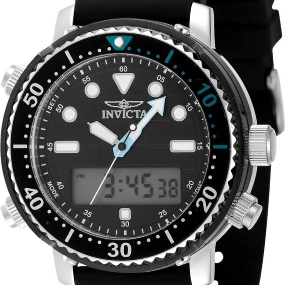 Invicta Pro Diver Alarm Chronograph Quartz Analog-Digital Black Dial Men's Watch - Picture 1 of 3